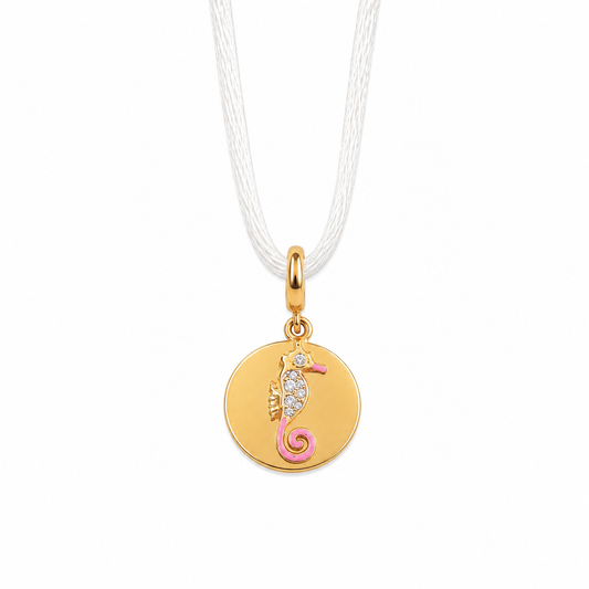 Seahorse Shape Gold & Diamond Necklace