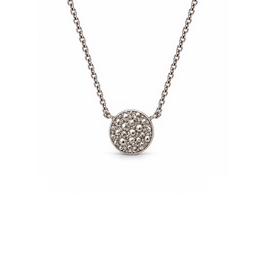 Beaded Round Gold & Diamond Necklace