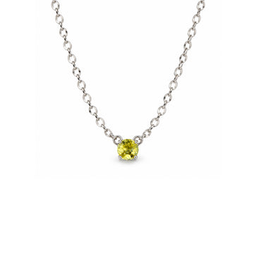 Yellow Solitaire Gold Necklace