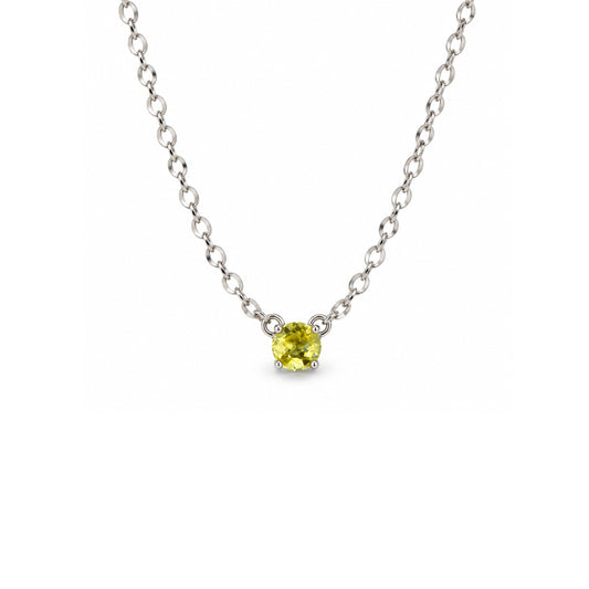 Yellow Solitaire Gold Necklace