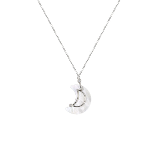 Half Moon Gold & Diamond Necklace