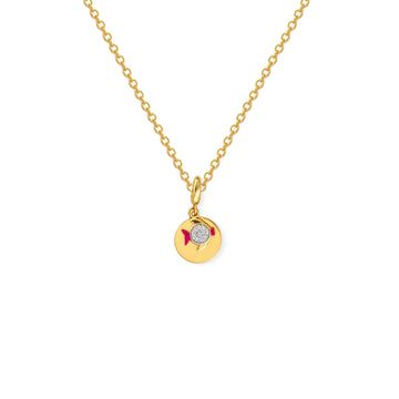 Fish Shape Gold & Diamond Necklace