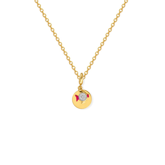 Fish Shape Gold & Diamond Necklace
