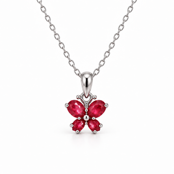 Red Butterfly Gold Necklace
