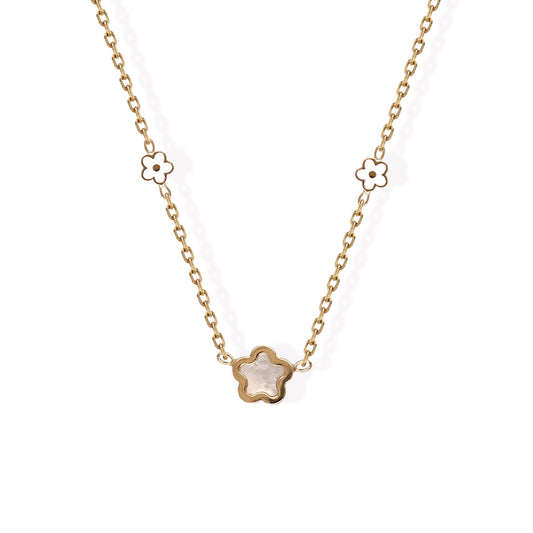 Flower Shape Gold Necklace