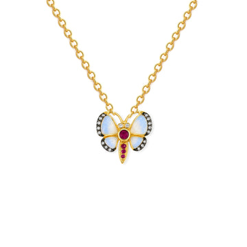 Butterfly Shape Gold & Diamond Necklace