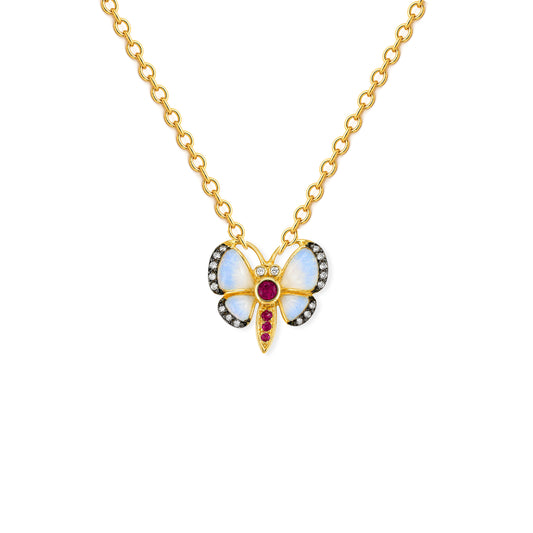 Butterfly Shape Gold & Diamond Necklace