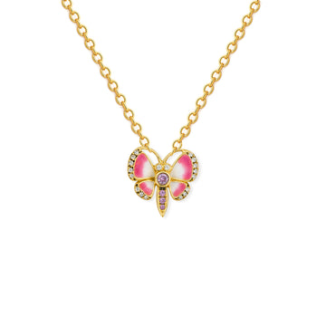 Butterfly Shape Gold & Diamond Necklace