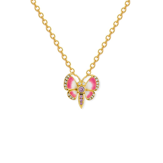 Butterfly Shape Gold & Diamond Necklace