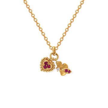 Heart Shape Gold & Diamond Necklace