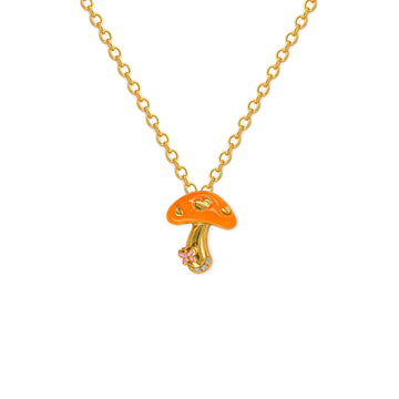Mushroom Shape Gold & Diamond Necklace