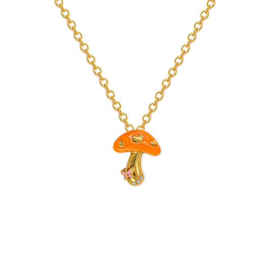 Mushroom Shape Gold & Diamond Necklace