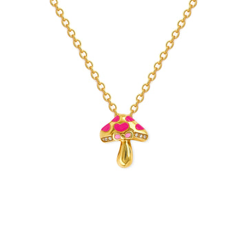 Mushroom Shape Gold & Diamond Necklace