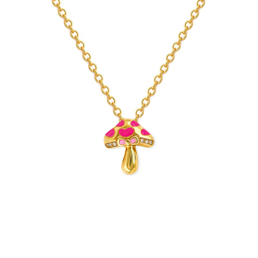 Mushroom Shape Gold & Diamond Necklace