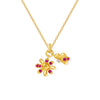 Flower Shape Gold & Diamond Necklace