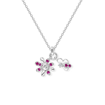 Flower Shape Gold & Diamond Necklace