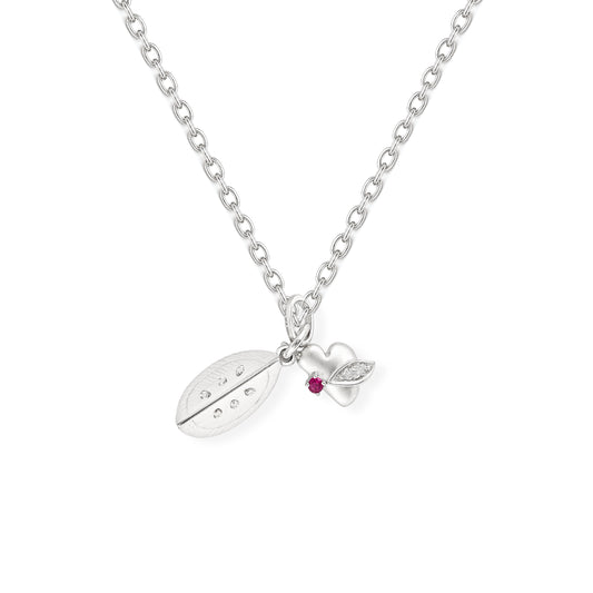 Ladybug & Heart Charms Necklace