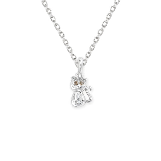 Cat Shape Gold & Diamond Necklace