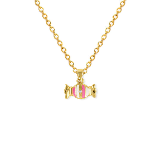 Candy Shape Gold & Diamond Necklace