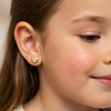 Heart with a Diamond Stud Earrings