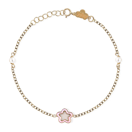 Star Shape Gold & Pearl Bracelet
