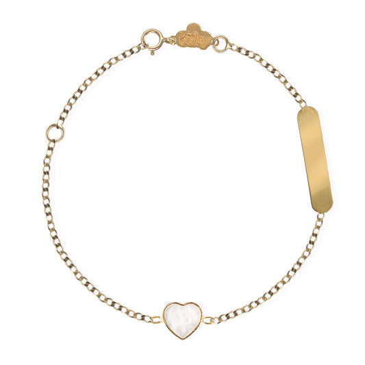 Heart Shape Gold Bracelet ( Customizable )