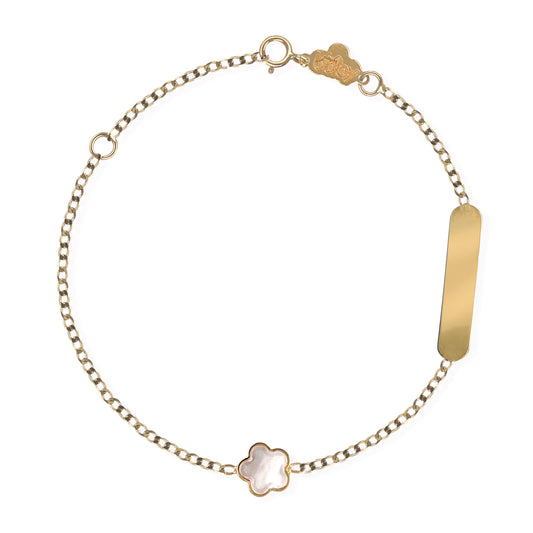 Flower Shape Gold Bracelet (Customizable)