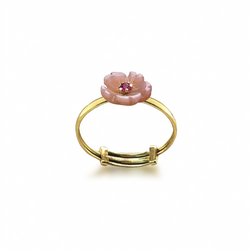 Floral Gold & Ruby Ring