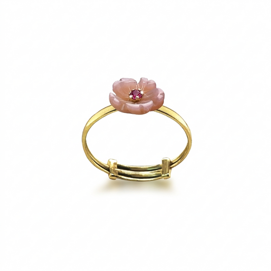 Floral Gold & Ruby Ring