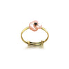 Baby Pink Floral Gold Ring