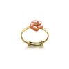 Coral Pink Floral Gold & Diamond Ring