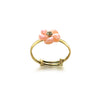 Coral Pink Floral Gold & Diamond Ring