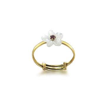 Floral Gold & Ruby Ring