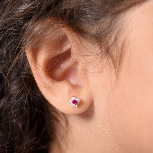 Diamond Ruby Earrings