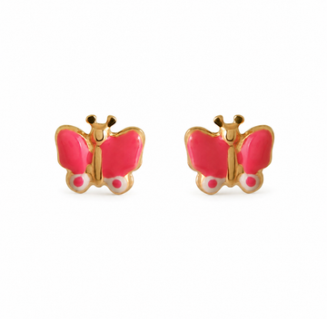 Earrings Red Butterfly