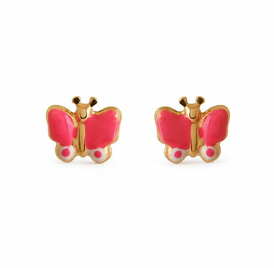 Earrings Red Butterfly