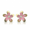 Pink Floral Gold and Diamond Earrings- Daisy