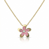 Pink Floral Gold & Diamond Necklace- Daisy