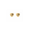 Heart with a Diamond Stud Earrings