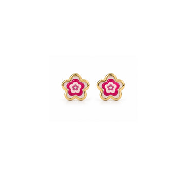 Flower Shape Gold Earrings