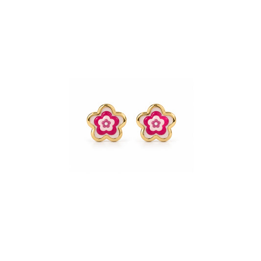 Flower Shape Gold Earrings