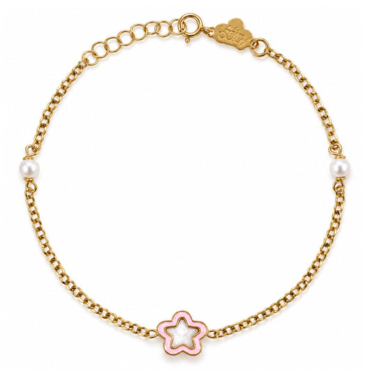 Star Shape Gold & Pearl Bracelet