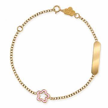 Flower Charm Gold Bracelet (Customizable)