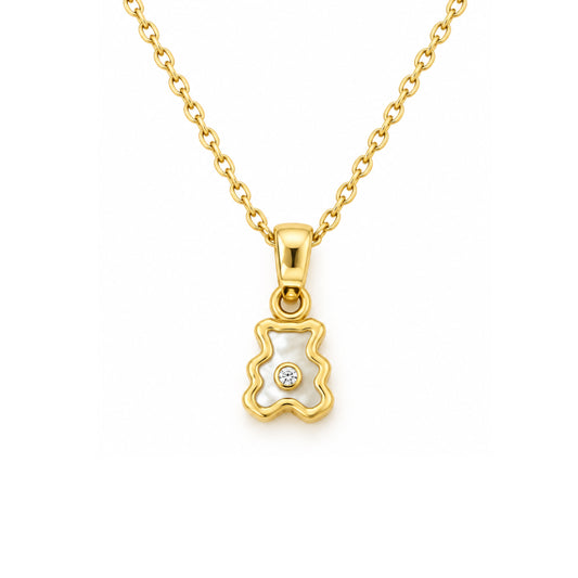 Teddy Bear Gold & Diamond Necklace