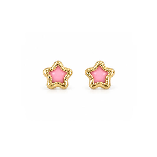 Star Shape Gold Earrings