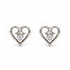 Heart Shape Diamond  & white gold Earrings