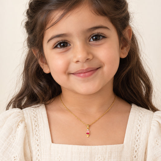 Ice cream Shape Gold & Diamond Necklace
