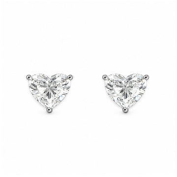 Heart Cut Diamond Earrings