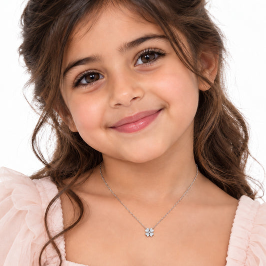 Floral Diamond & white gold Necklace