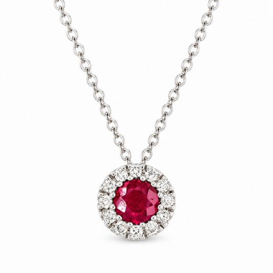Round Shape Gold & Diamond Necklace